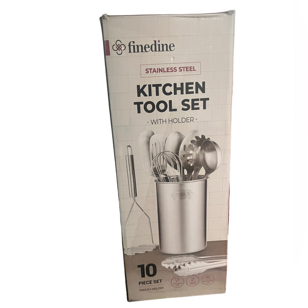 10 Piece Kitchen Utensil Set Nonstick & Heat Resistant Stainless Steel FineDine
